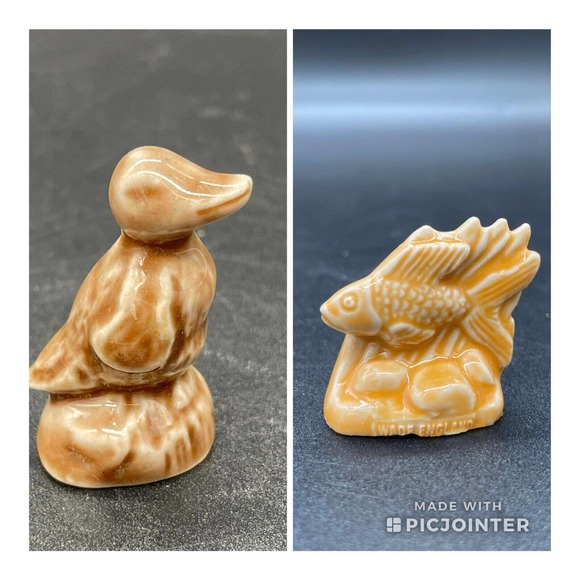 Wade England Noah's Ark Figurines Red Rose Lot Lion Lamb Duck Geese Hippo Fish - Picture 2 of 16